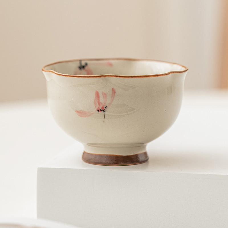 Nhà máy vẽ tay màu hồng hoa lan nụ hoa tách trà cốc gốm sứ chủ nhân cốc đơn giá trị cao uống trà cốc trà