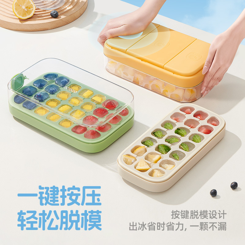 Khuôn đá viên ecoco cấp thực phẩm định lượng dạng đá lưới tủ lạnh gia dụng hộp đá tự chế tạo đá viên thần thánh