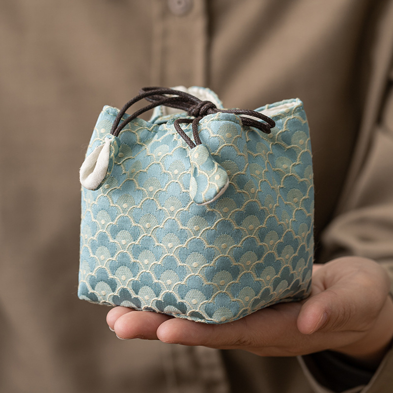 Du Lịch Túi Nồi Dệt Cloud Cốc Túi Thổ Cẩm Handmade Chống Rơi Mới Chinoiserie Retro Túi Bảo Quản Chủ Cốc Trà vải Nghệ Thuật