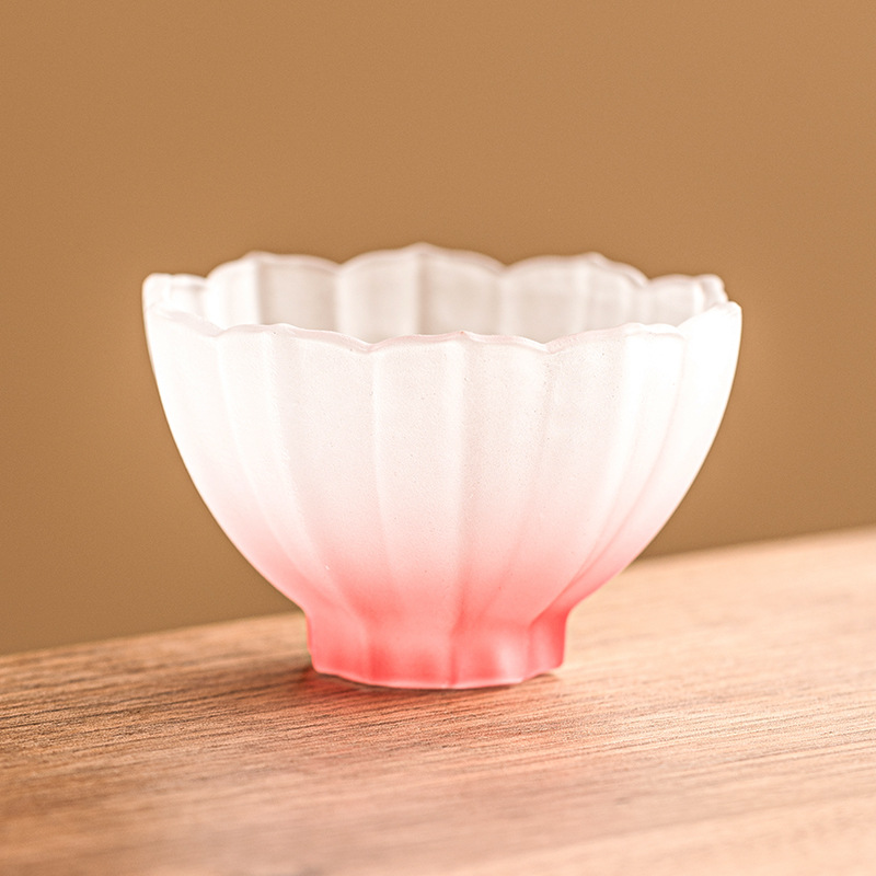 Cốc thủy tinh hoa sen cổ cốc thủy tinh gradient cốc trà chuyên dụng cá nhân bộ trà đơn tinh tế cốc chủ nhân uống trà