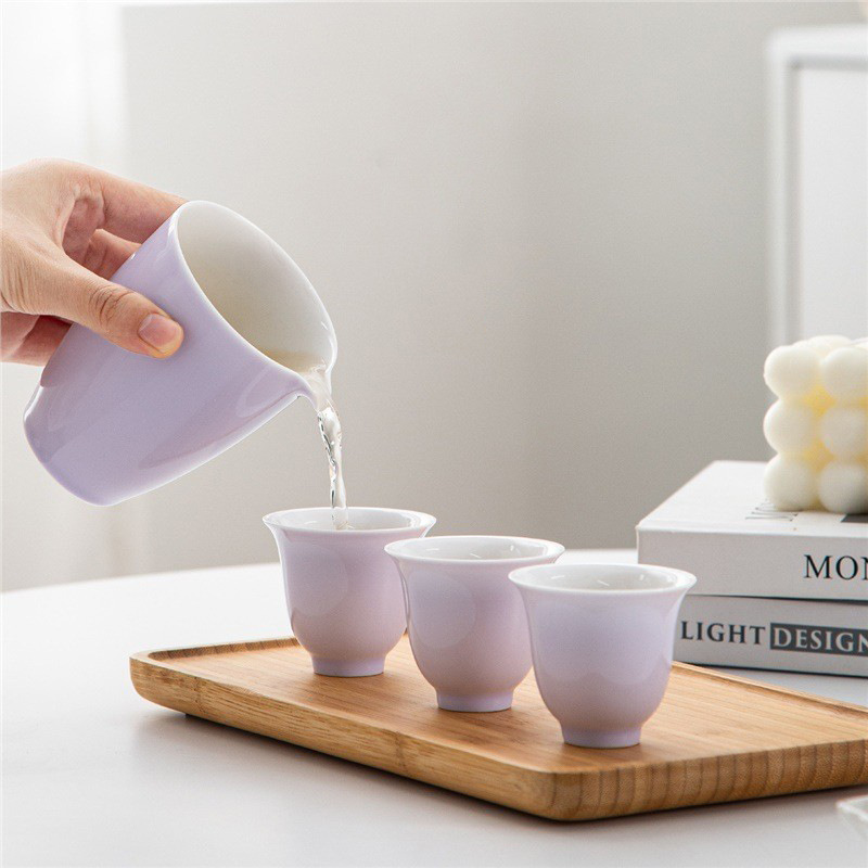 Mushan Tea Cup Master Cup Màu tím Giá trị cao Bộ trà Kung Fu Bộ trà sứ trắng Chén trà nhỏ Nếm trà Cá nhân Bán buôn