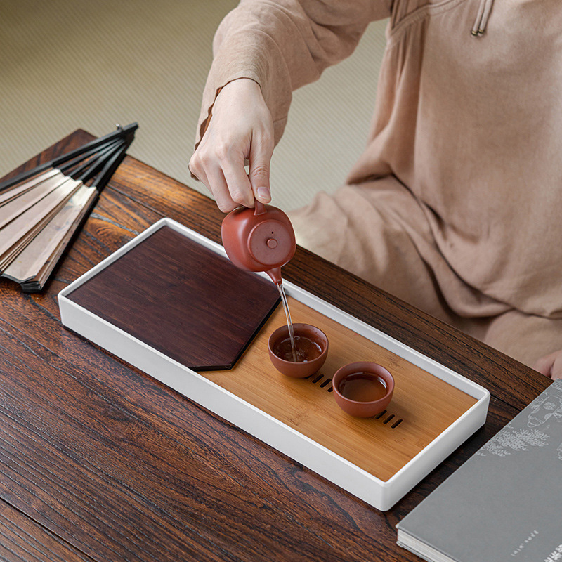 Khay trà Qingju, khay đựng nước gia dụng, khay đựng bọt khô, Homestay, đại lý du lịch khách sạn, một ấm hai chén, khay trà bàn trà nhỏ