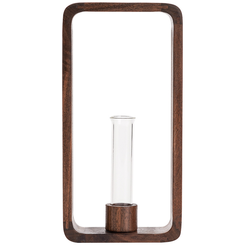 Hoa thủy canh Gỗ Óc Chó Hoa trang trí phong cách Nhật Bản Hoa treo tường Bình thủy canh để bàn cắm hoa treo tường trang trí phòng trà