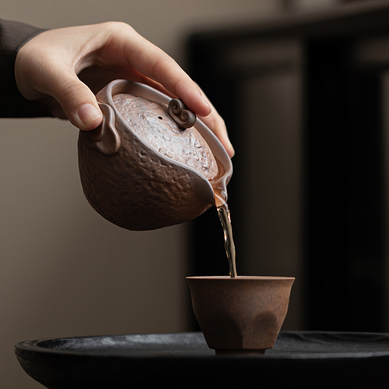 Ấm nắm tay Lao Yan Mud Xiangyun Bộ trà Kung Fu cổ điển Ấm pha trà không nóng ấm lọc một ấm chén gốm sứ thủ công