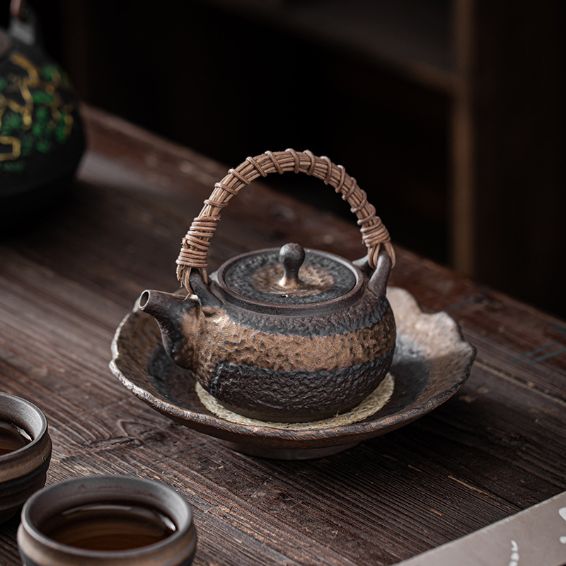 Nhà sản xuất bán buôn Ấm gốm thô, ấm đất sét màu tím, tấm lót ấm, bình chứa nước, đế ấm trà, ấm mạ vàng cổ điển, khay trái cây