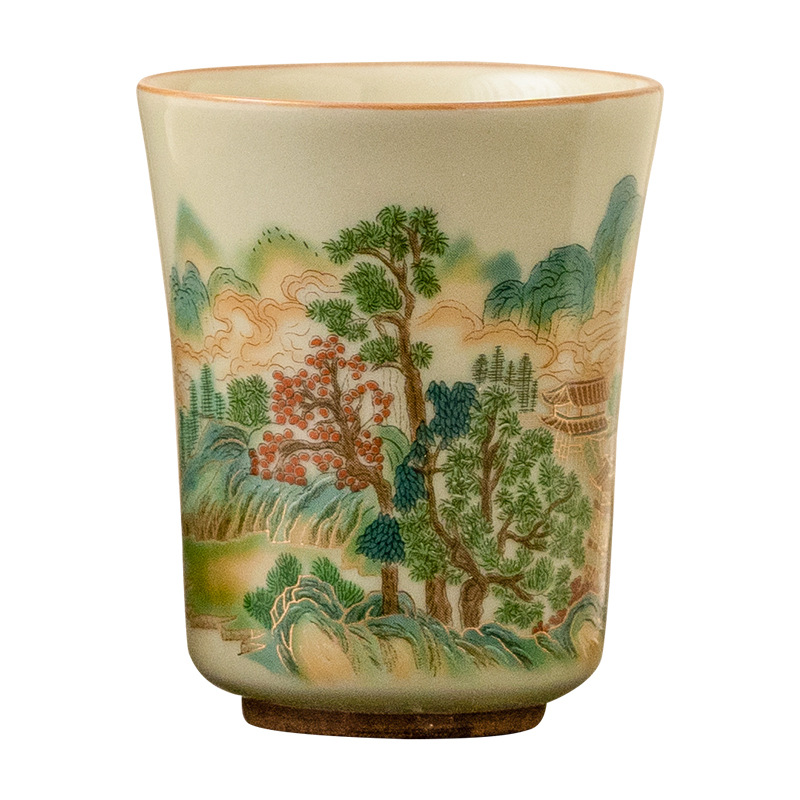 Nhà máy Phong cảnh đầy màu sắc Cốc hương thơm Cốc sứ Cốc chủ sở hữu Cốc dung tích lớn Cốc trà Kung Fu Cốc trà Cốc trà