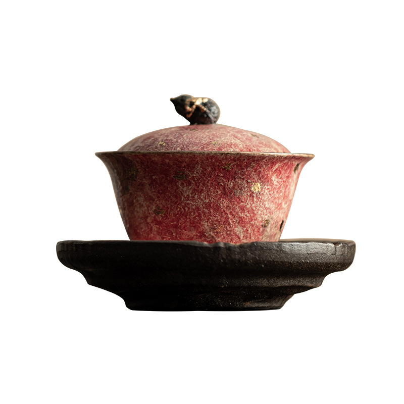 Đá mỏ gốm màu Fulu Sancai có nắp, gốm sứ cổ điển kiểu Trung Quốc, trà, trà, trà, trà, bộ trà Kung Fu, hộp quà