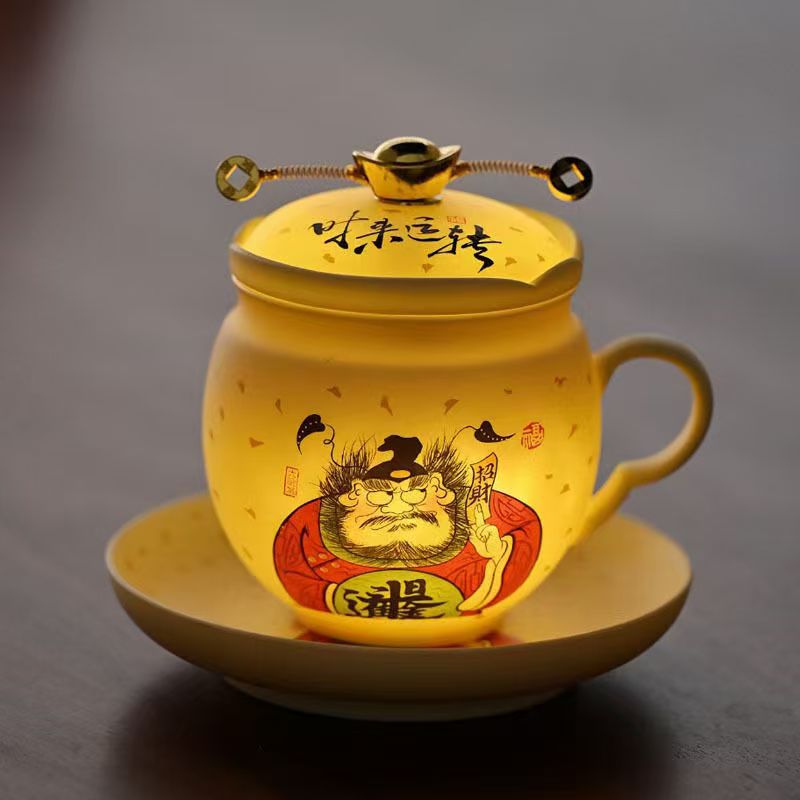 Cốc trà Zhongkui gốm sứ sáng tạo cốc có nắp cốc pha trà tách nước văn phòng gia dụng cốc pha trà chuyên dụng cá nhân