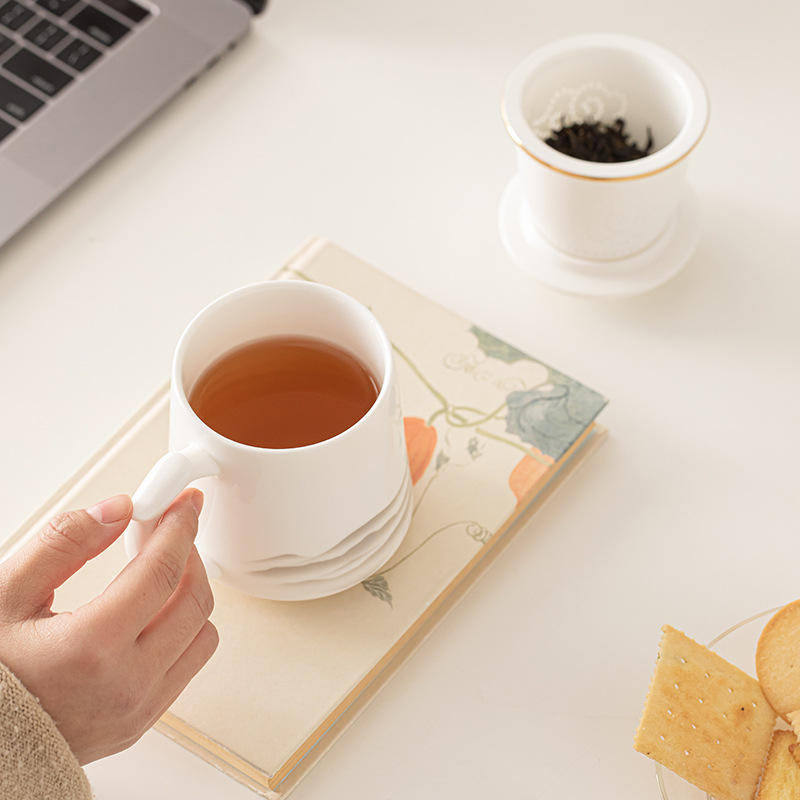 Cốc trà gốm sứ Ngọc Dương Đức Hoa cốc trà văn phòng gia dụng tách trà Cốc pha trà Cốc văn phòng Cốc uống nước