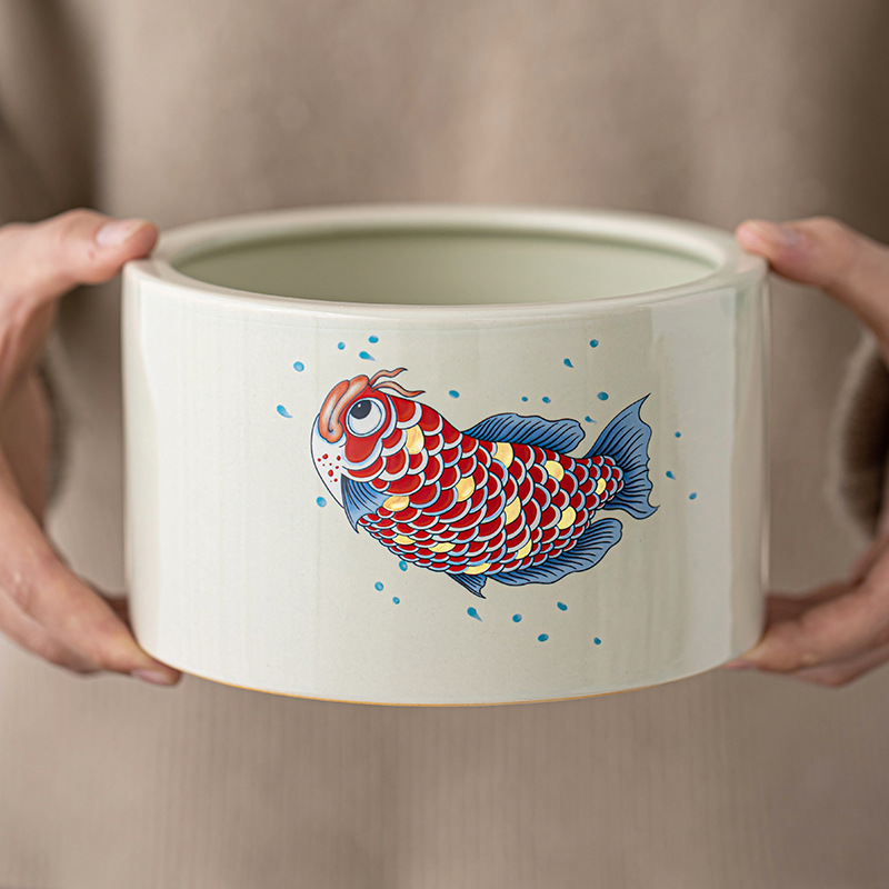 Màu xám thực vật, đồ cổ Jianshui, Jinyumantang, rửa cốc, rửa cốc, rửa bút, thùng bã trà, thùng trà, phụ kiện trà đạo