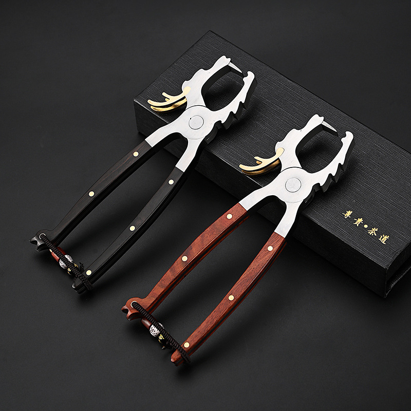 Bán buôn Bánh trà Pu'er, dụng cụ mở trà, kẹp trà, dao trà, Phụ Kiện Bộ trà, 304 trà Tuocha # kìm bằng thép không gỉ, nón trà