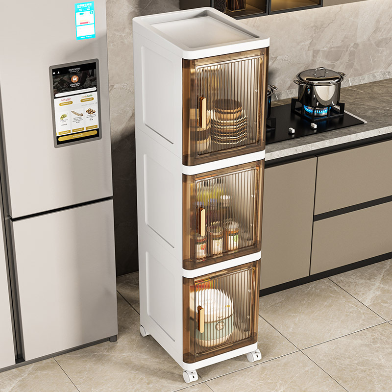 Tủ lưu trữ khe hở cửa rộng 25-35, giá để đồ gia dụng, hộp lưu trữ đồ lặt vặt, tủ khe hẹp bằng nhựa trong suốt