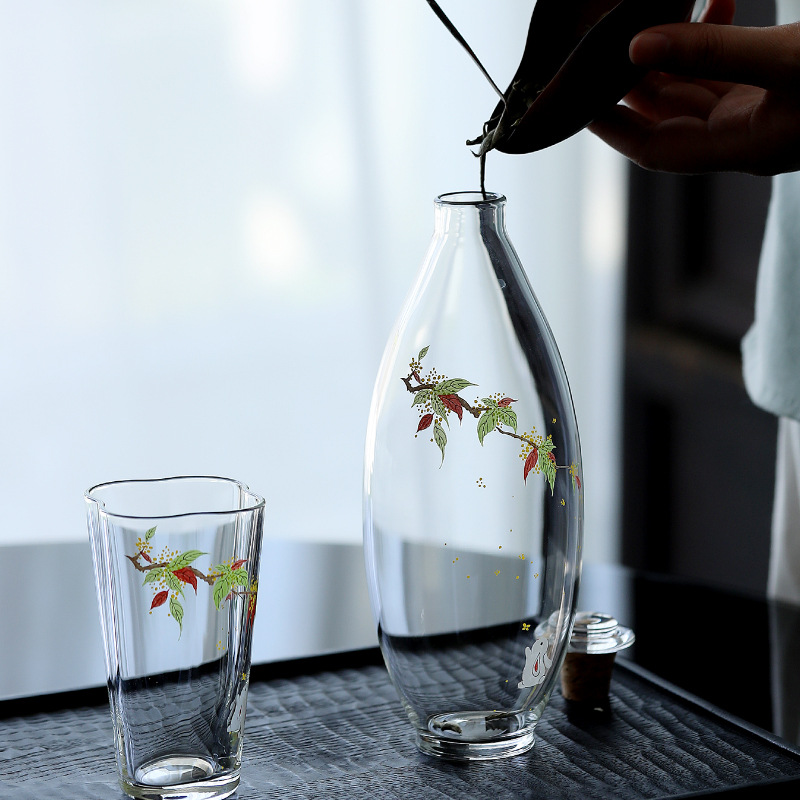 Mùa xuân trở lại thủy tinh borosilicate cao cấp lạnh pha chai mùa xuân trà xanh trà hộ gia đình đa chức năng thủy canh hộp đựng bình cắm hoa