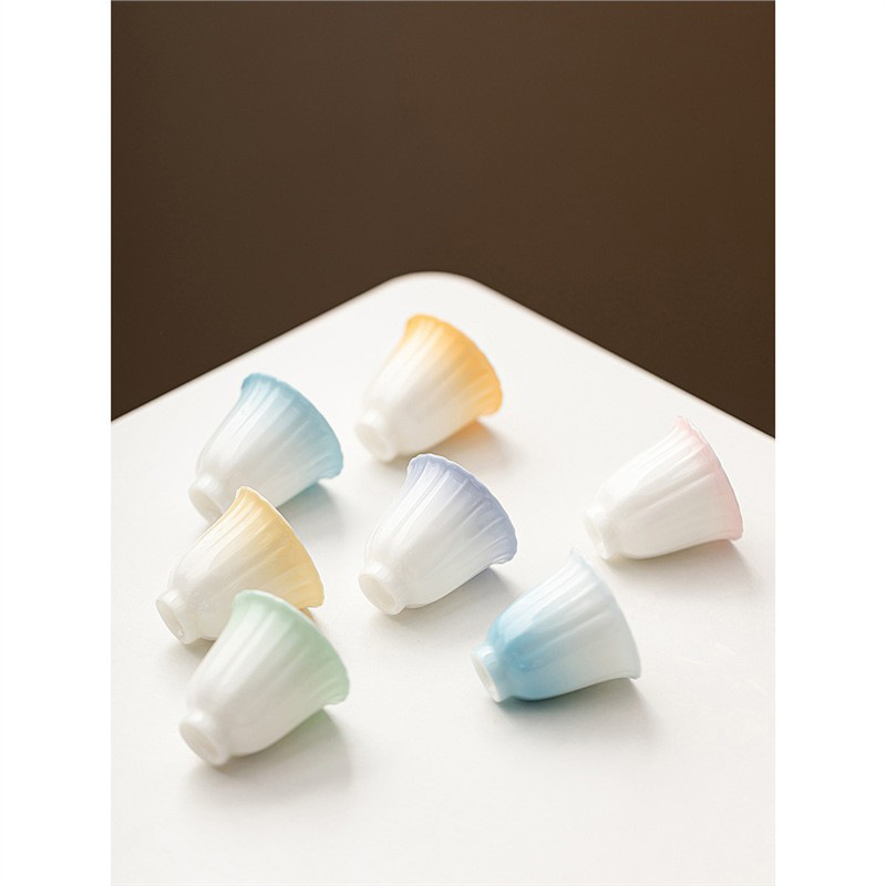 Ngọc Dương Ngọc Băng Loại Gradient Hoa Miệng Cốc Trà Cốc Cá Nhân Cốc Gốm Chủ Dụng Dụng cụ Trà Kung Fu Cốc Trà Nhỏ Uống Trà