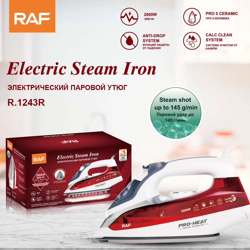 Bàn Ủi Điện hơi nước gia dụng tiêu chuẩn Châu Âu Máy ủi quần áo mini cầm tay Máy ủi di động nhỏ R.1243