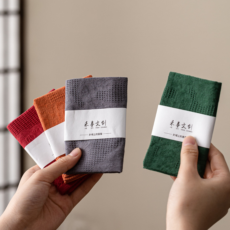 Khăn trà thấm nước hai mặt phong cách Quốc Triều mẫu mới, bàn trà kiểu Trung Quốc, đệm trà, bàn trà, khăn nâng ấm, phụ kiện trà đạo
