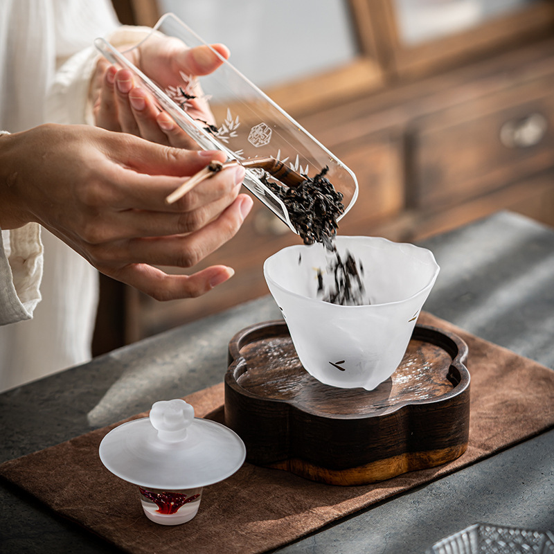 Ấm gỗ mun, bàn trà nhỏ bằng gỗ nguyên khối, bàn trà pha khô, khay trà, đệm cách nhiệt bằng gỗ, đệm bếp
