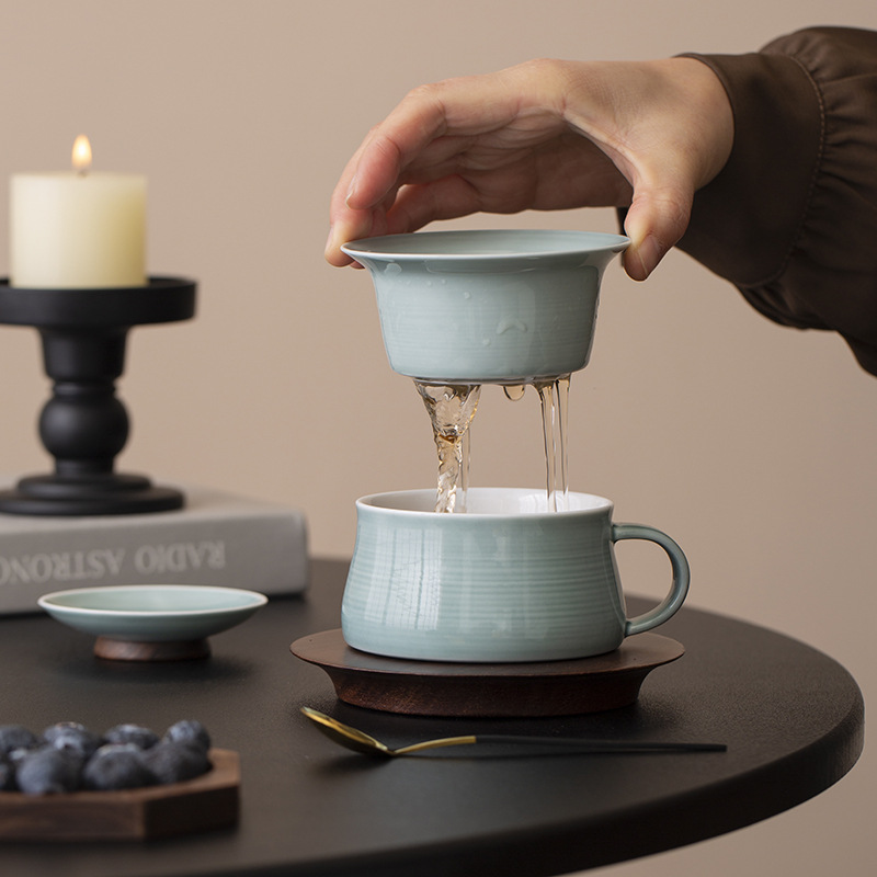 Bộ trà sáng tạo tách nước trà cốc nước gốm pha trà cốc một cốc uống trà văn phòng gia dụng cốc cà phê quà tặng