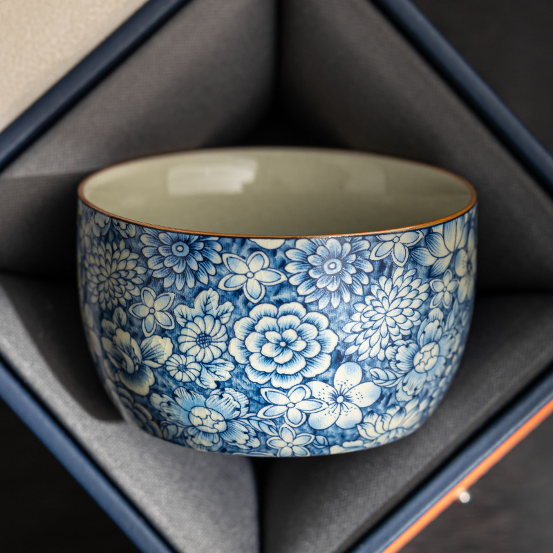 Cốc trà xanh trắng đất sét cũ cốc chủ bộ trà công phu gốm sứ cá nhân cốc trà bát trà cá nhân cao cấp