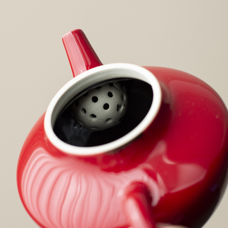 Ấm trà sứ tráng men đỏ Tử Cấm Thành, cốc trà, dụng cụ pha trà Kung Fu, dụng cụ pha trà gia dụng dành cho nữ, dụng cụ pha trà