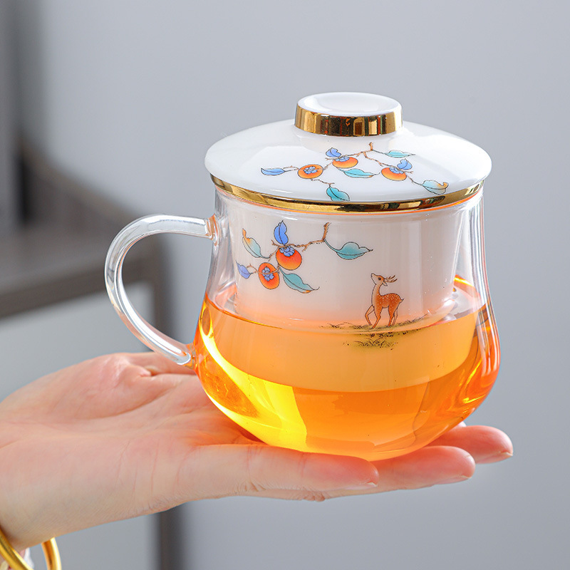 Bộ trà du lịch cốc trà thủy tinh cốc cá nhân gốm lọc lót trà tách nước cốc trà văn phòng cốc trà