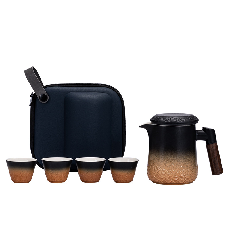 Cốc hành khách nhanh kiểu Nhật một ấm bốn cốc bộ trà du lịch xách tay ngoài trời bộ trà công phu pha trà văn phòng gia dụng quà tặng