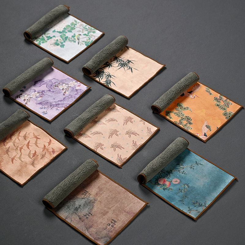 Khăn trà thấm nước sang trọng dày cao cấp, khăn Zen sơn, khăn trà chuyên dụng, khăn trải bàn trà, bán buôn