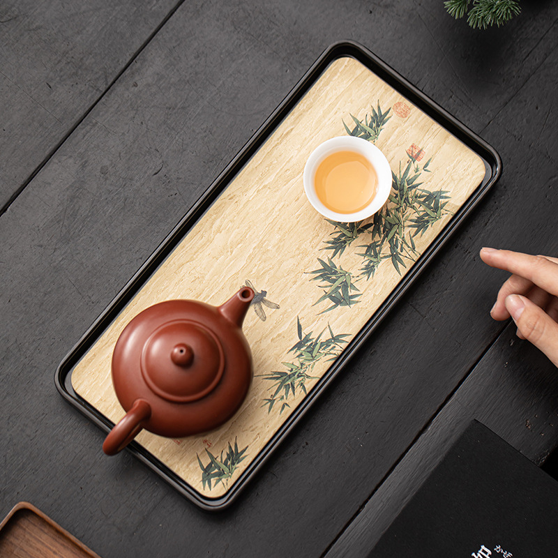 Khay trà thấm nước cổ điển sáng tạo bàn pha khô nhỏ nhanh khô Phụ Kiện Bộ trà Kungfu Khay trà tấm cách nhiệt