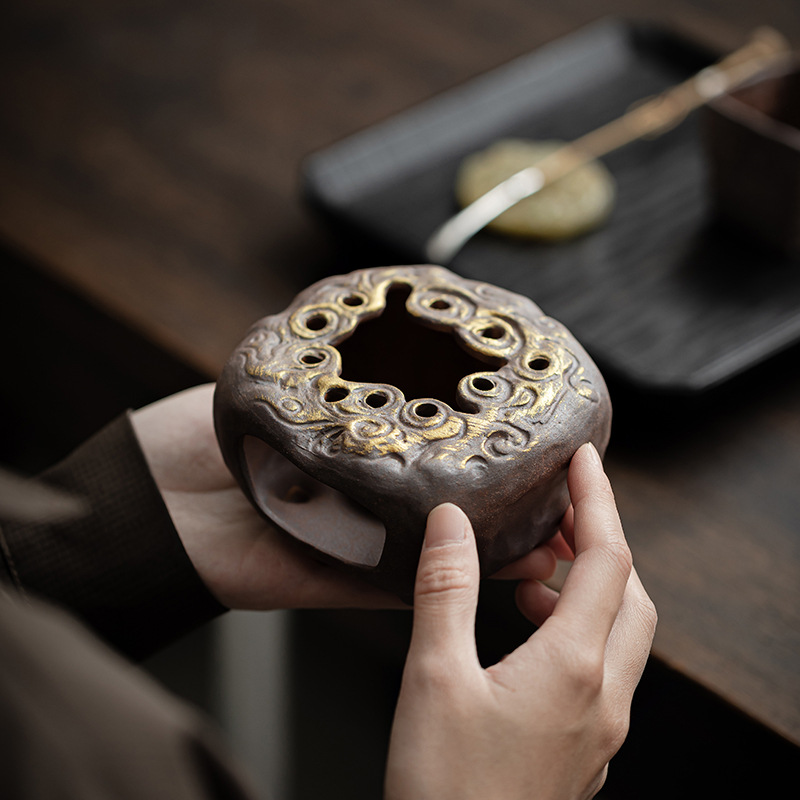 Bếp ấm trà mạ vàng bùn đá cổ dụng ấm trà kiểu Trung Quốc ấm trà gia dụng ấm trà đế ấm gốm thô