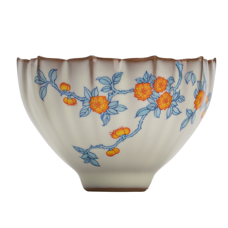 Hoa mai, cành xanh, cánh sen, cốc trà Ru lò, cốc chủ nhân, cốc trà Kung Fu chuyên dụng cá nhân cao cấp, hộp quà cốc đơn