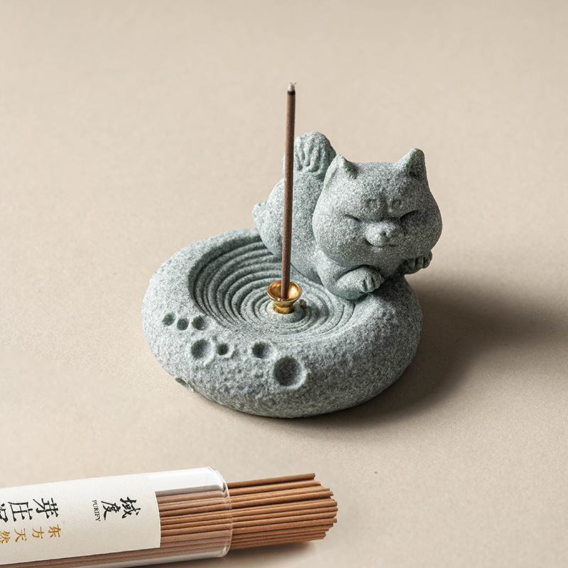 Đồ trang trí cắm hương thơm con chó mười hai cung hoàng đạo cát xanh đồ trang trí nhỏ đồ trang trí đơn giản đồ trang trí đơn giản