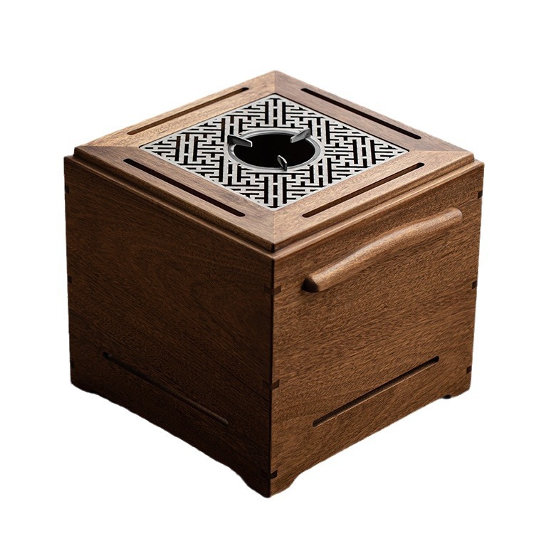 Gỗ óc chó đen Bát lửa bếp nấu trà bếp than rang cam cao cấp gia đình trong nhà phòng trà bếp than bếp đun trà sưởi ấm