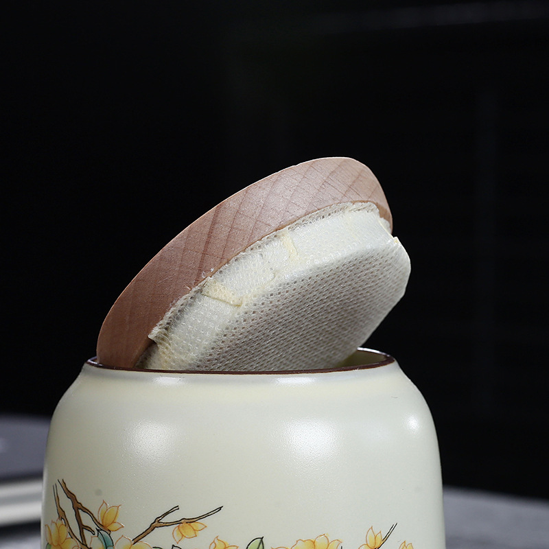 Nồi trà Ruyao màu vàng sáng tạo dễ thương mèo gốm sứ dễ thương bình đựng trà nhỏ cầm tay bình đựng trà phấn hoa mini