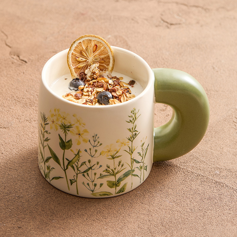 Cốc gốm tai to cốc mug giá trị cao cho nữ cốc uống nước mùa hè gia dụng cốc văn phòng cặp đôi cốc cà phê