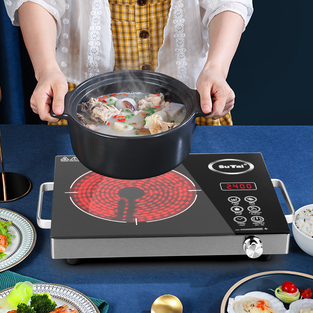 Bếp gốm điện công suất cao đa chức năng bếp từ gia đình thông minh cảm ứng bếp từ ngoại thương màu đen