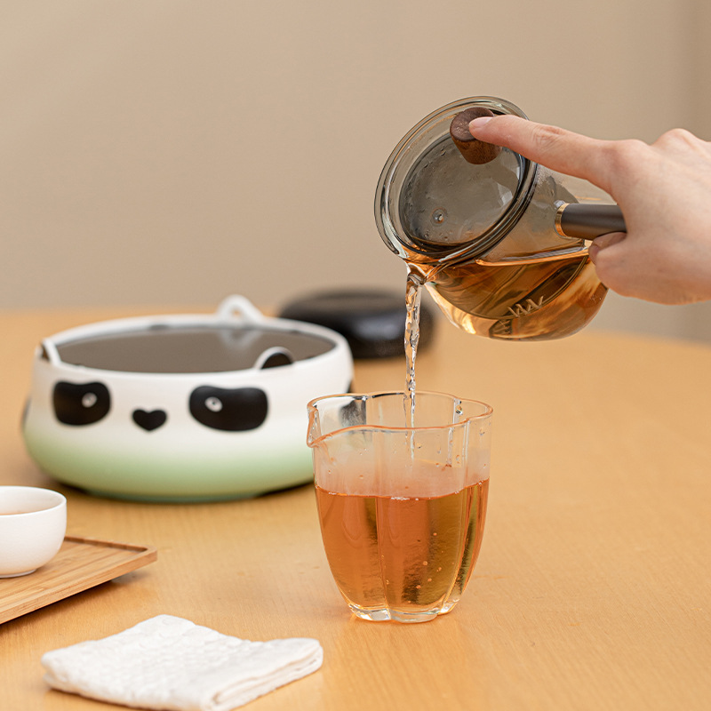 Bếp gốm điện Panda Liangzi, bếp gia dụng, dụng cụ nấu trà, ấm thủy tinh, bếp điện chịu nhiệt cao, ấm pha trà, bếp từ