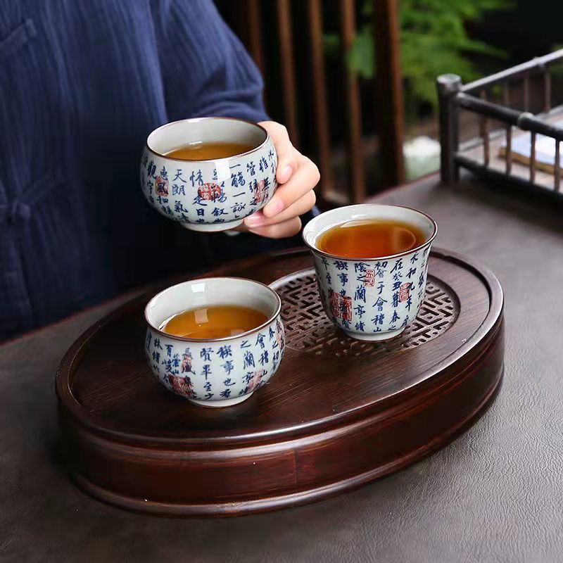 Phần mở đầu của bộ sưu tập Lanting bằng đất sét cổ điển, tách trà xanh và trắng, tách trà, cốc chủ nhân lớn, cốc trà Kung Fu, bát trà