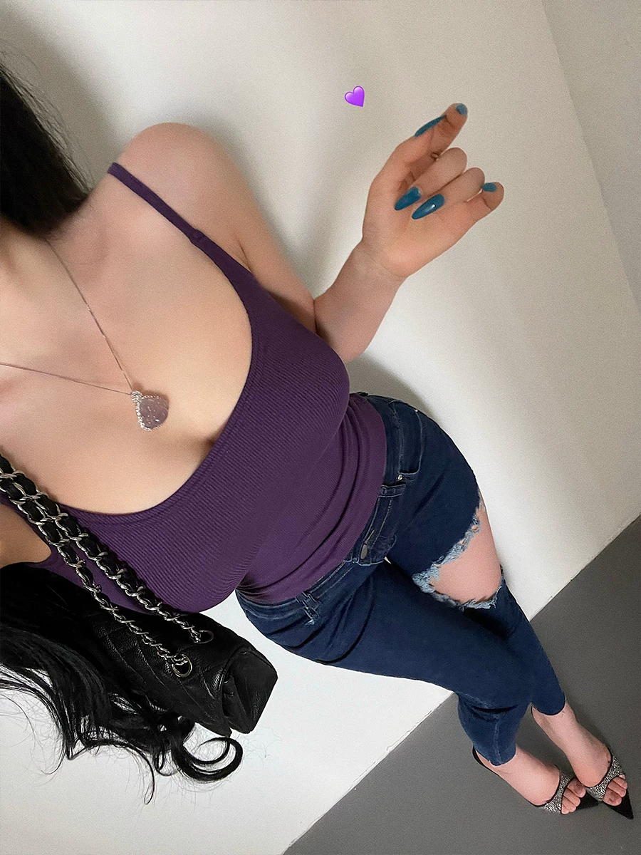 Áo camisole nữ YoungGirlDay, chất liệu thun ôm sát, màu trơn, đa năng, gợi cảm, thiết kế cơ bản, dành cho những cô gái trẻ.