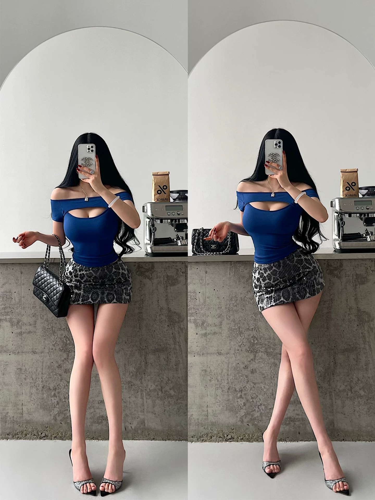 YoungGirlDay gợi cảm và thời trang, váy ngắn ôm hông in họa tiết da báo lấp lánh, chống lộ hàng, eo thấp