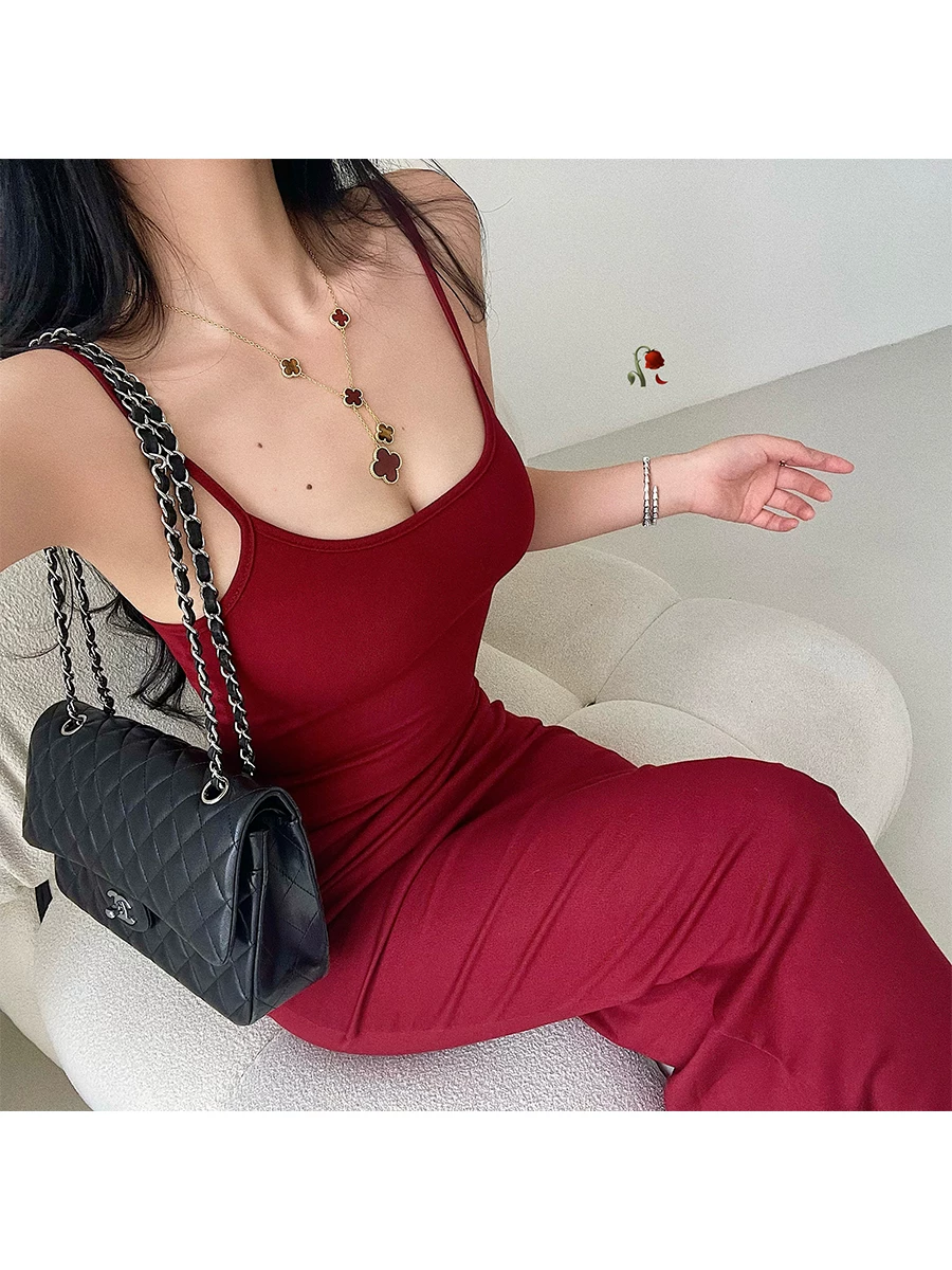YoungGirlDay khao khát thuần khiết gợi cảm ôm sát cơ thể có thể điều chỉnh dây đeo vai ôm sát hông váy đuôi cá váy dài