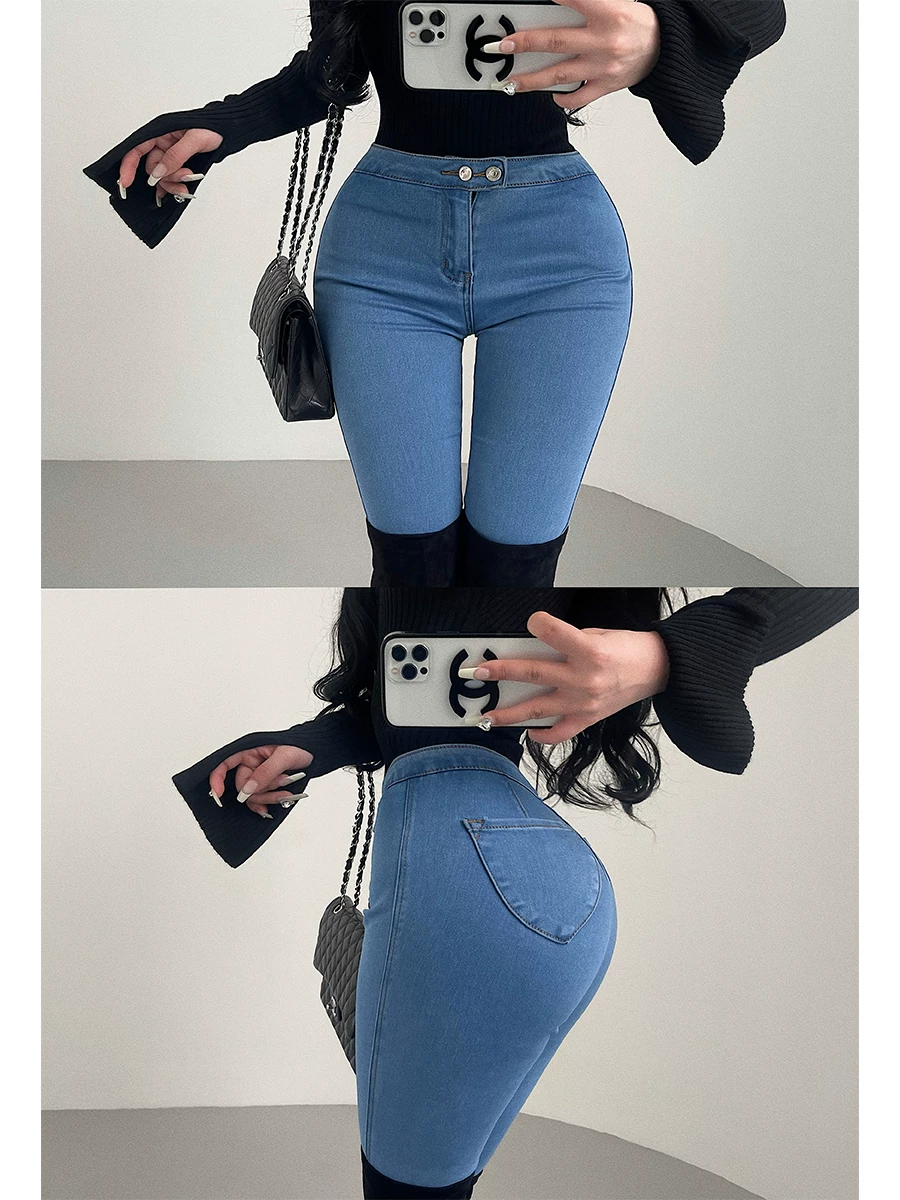 YoungGirlDay Quần cạp cao co giãn nâng hông kiểu Hàn Quốc giúp chân trông dài hơn và nâng cao vòng hông, quần jean skinny.