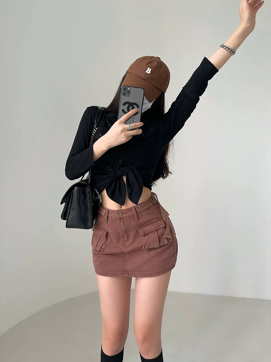 YoungGirlDay hot girl phong cách đường phố quần short cạp cao chống lộ hàng, quần short an toàn chống lộ hàng, váy ngắn bodycon.