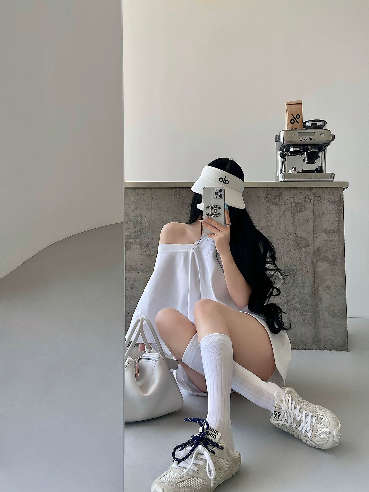 YoungGirlDay Pure Desire phong cách lười biếng cơ bản cổ chữ V dáng rộng giảm béo tay ngắn chất liệu cotton nguyên chất Áo thun thường ngày dành cho nữ
