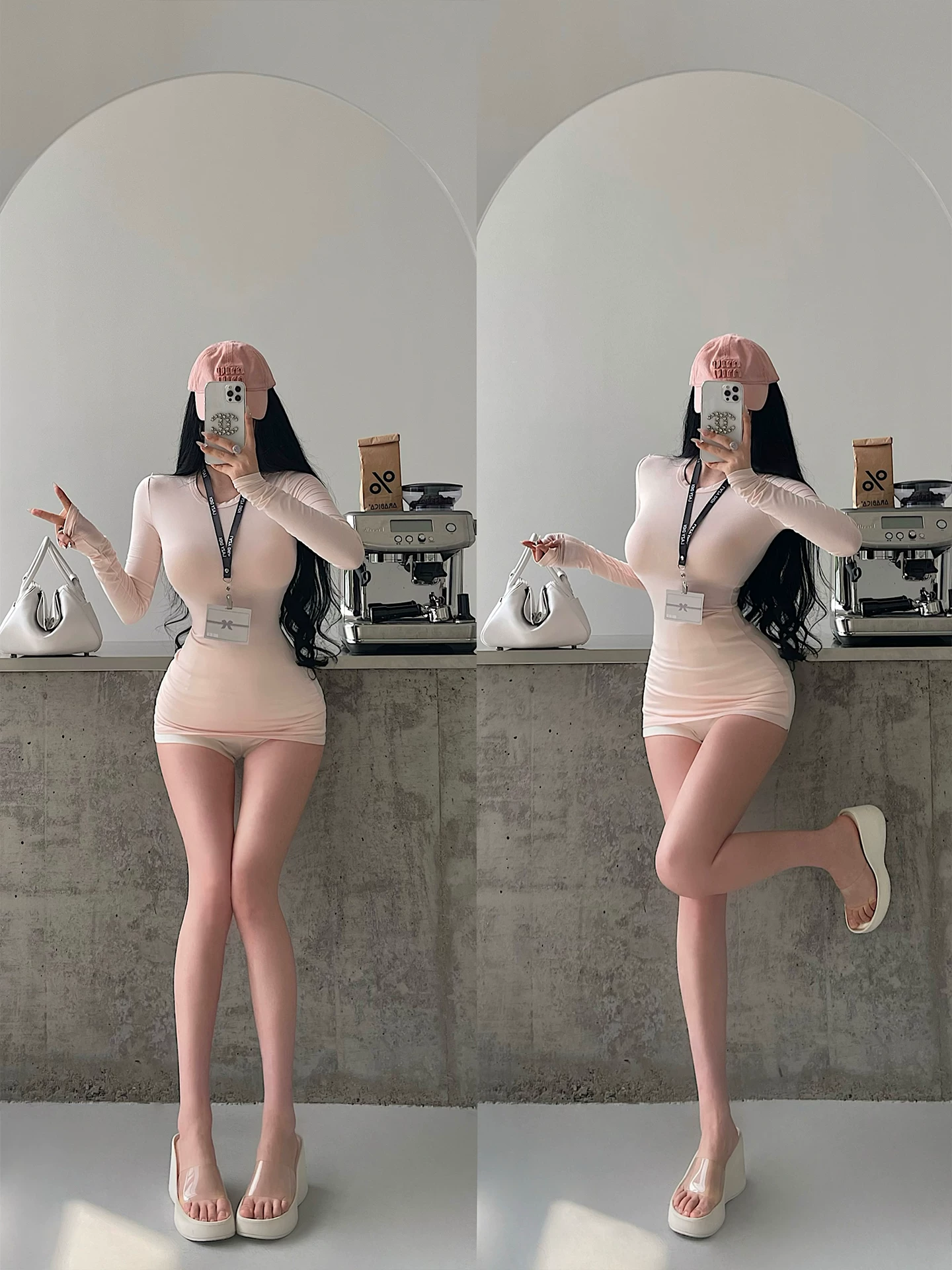 Áo thun cơ bản YoungGirlDay cổ tròn, ôm sát, màu trơn, co giãn, dài tay