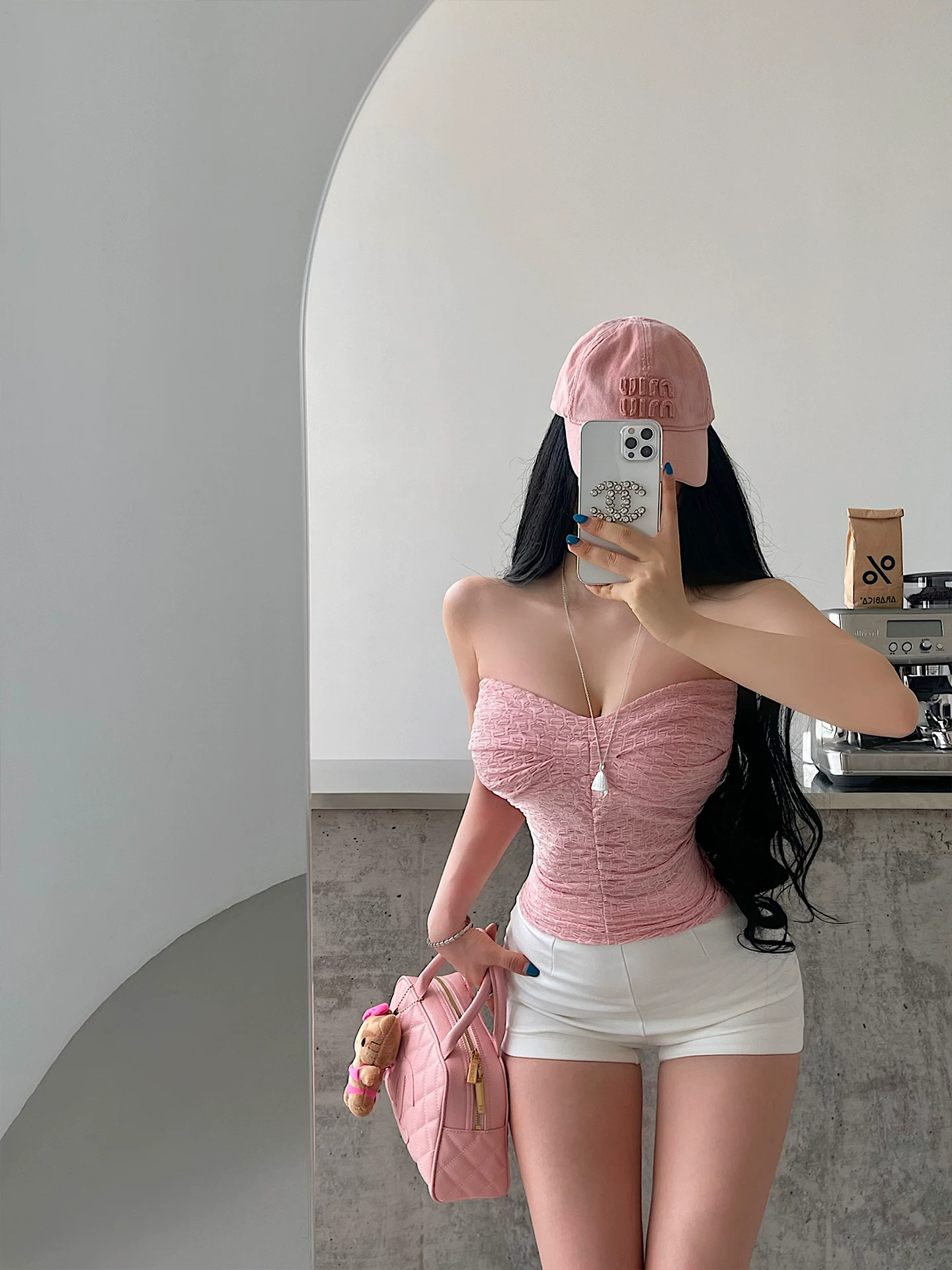 YoungGirlDay khao khát thuần khiết hot girl gợi cảm áo vest ngắn có họa tiết xếp li ôm sát cơ thể