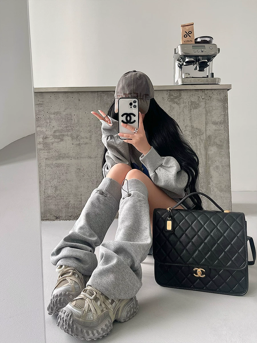 Vớ thể thao thời trang phong cách đường phố YoungGirlDay, chất liệu thun co giãn, kiểu dáng lửng, dành cho nữ