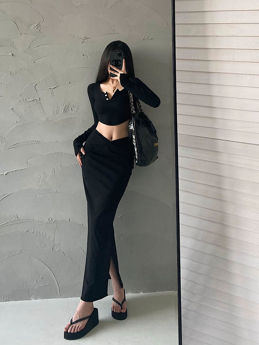 YoungGirlDay khao khát thuần khiết, dây thắt lưng hình chữ V gợi cảm, váy ôm sát hông có túi xẻ bên hông