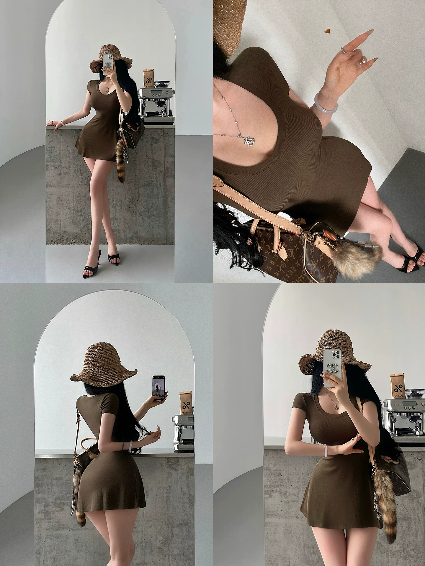 YoungGirlDay Pure Desire Ballet Style Phong cách gợi cảm Slim Fit eo thon gọn Váy chữ A Váy ngắn tay Váy ngắn.