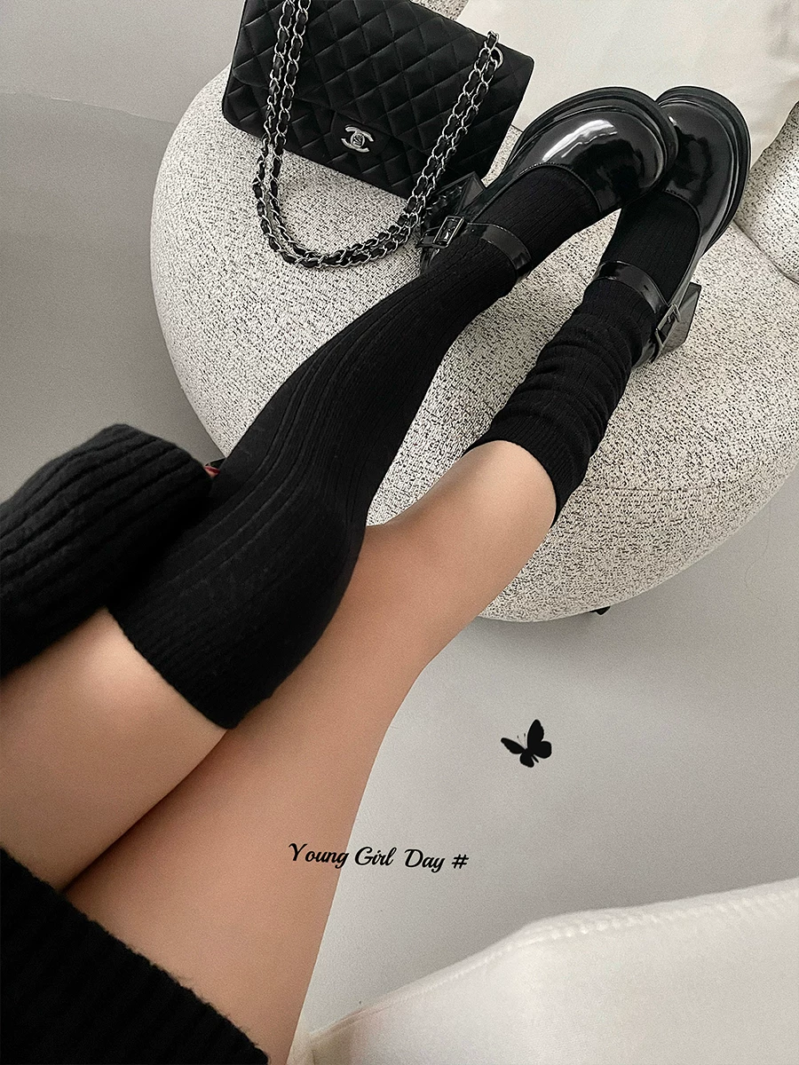 YoungGirlDay mùa thu đông tất dệt kim cao đến đầu gối co giãn ấm áp, tất cao đến bắp chân.