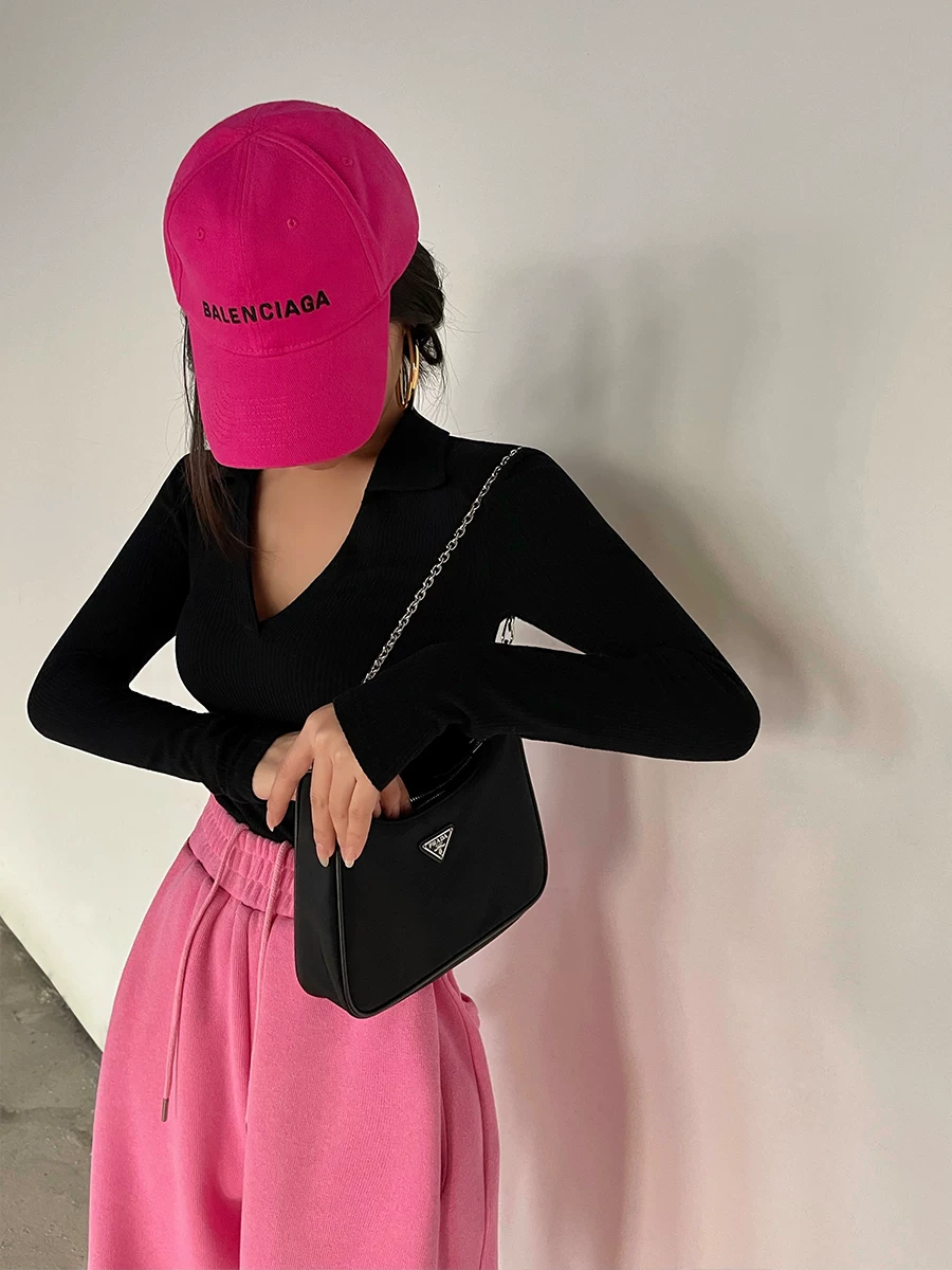 YoungGirlDay Áo thun cơ bản dài tay cổ chữ V co giãn phong cách Âu Mỹ gợi cảm kiểu Âu Mỹ